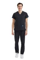 Koton Basıc - Erkek Likralı Scrubs Üniforma Takımı - Siyah, M