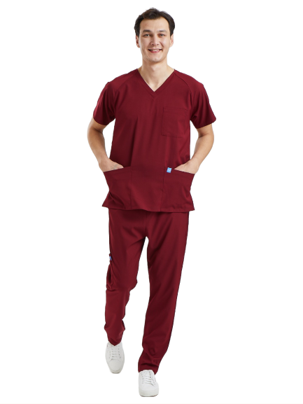 Dynamic Basıc - Erkek Likralı Scrubs Üniforma Takımı
