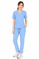 Dynamıc Kadın Doktor | Hekim - Sağlık Bakanlığı Uyumlu Alt Üst Likralı Scrubs Takım Alaskan Blue