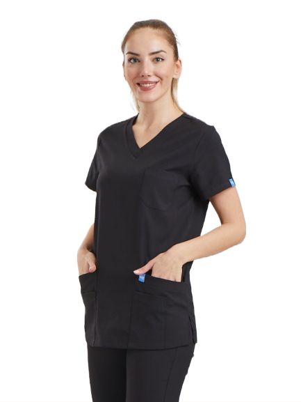 Dynamic Basıc - Kadın Likralı Scrubs Üniforma Üst - Görsel 24