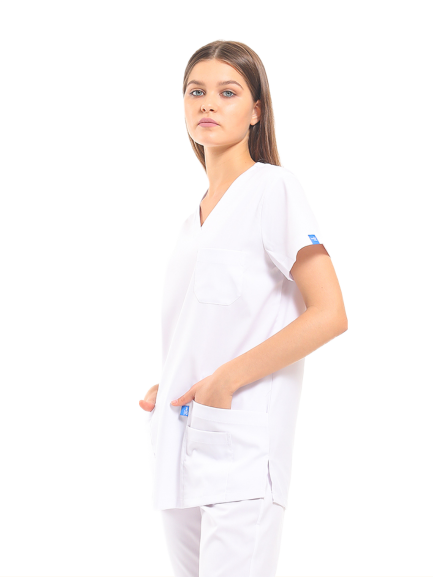 Dynamic Basıc - Kadın Likralı Scrubs Üniforma Üst - Görsel 34