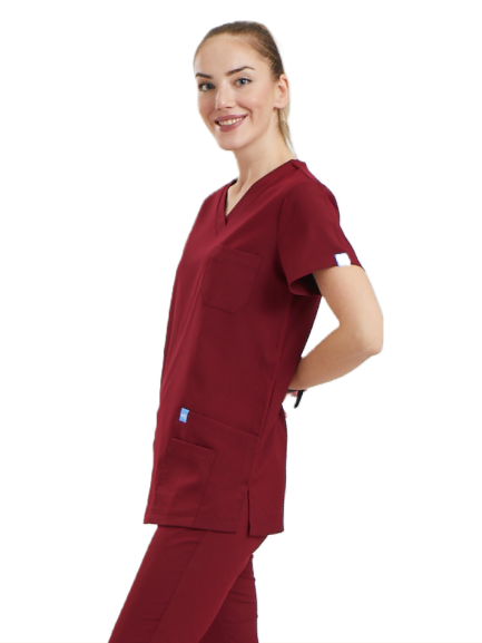 Dynamic Basıc - Kadın Likralı Scrubs Üniforma Üst - Görsel 6