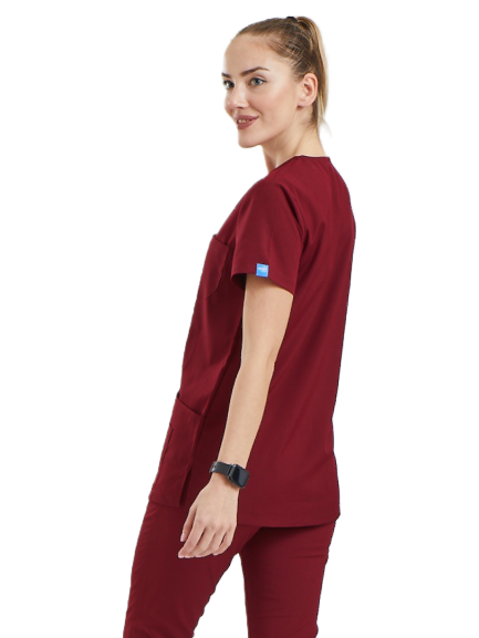Dynamic Basıc - Kadın Likralı Scrubs Üniforma Üst - Görsel 7