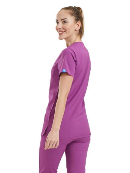 Dynamic Basıc - Kadın Likralı Scrubs Üniforma Üst - Görsel 31