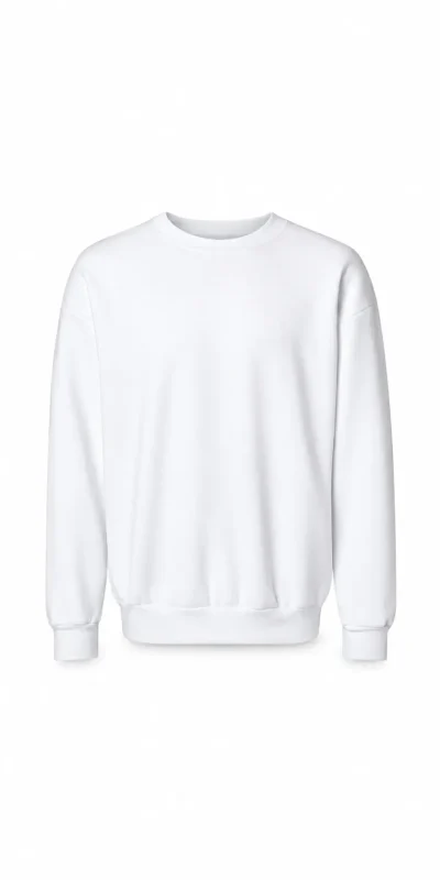 Sweatshirt Unisex %100 Pamuk - Beyaz